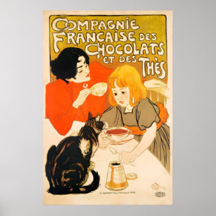 Chocolats et des Thès 1895 IMPRIMÉ AFFICHE A5-A1