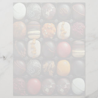 Chocolats - Feuille de papier à lettres de 8,5 po
