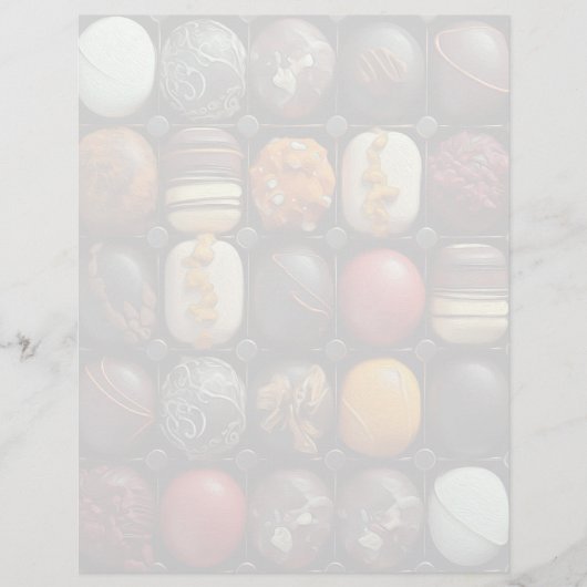 Chocolats - Feuille de papier à lettres de 8,5 po (Devant)
