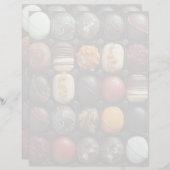 Chocolats - Feuille de papier à lettres de 8,5 po (Devant / Derrière)