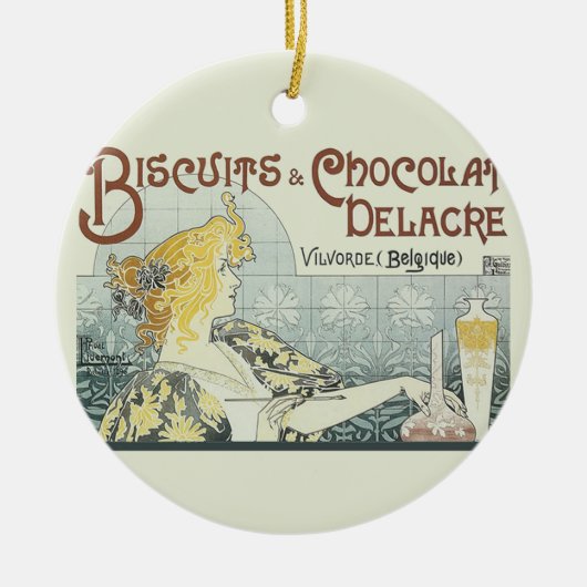 Chocoloate Art Nouveau Keramisch Ornament (Voorkant)
