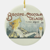 Chocoloate Art Nouveau Keramisch Ornament (Achterkant)