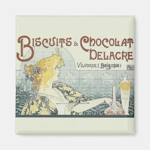 Chocoloate Art Nouveau Magneet