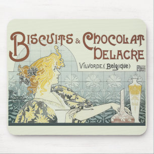 Chocoloate Art Nouveau Vrouw Muismat