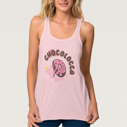 chocolocca ( gek voor chocolade met donuts ) tanktop (Voorkant)