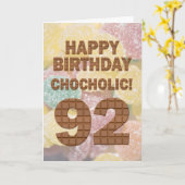 Chocololic 92e verjaardagskaart kaart (Gele Bloem)