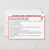 ChocoNut Cookie Exchange Recipe Sharing Kerstmis (Achterkant)