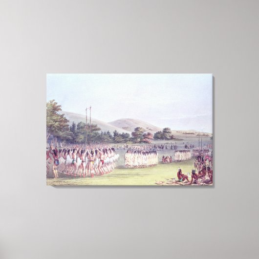 Choctaw Ball-Play Dance, 1834-35 Canvas Afdruk (Voorkant)