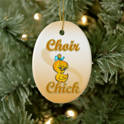 Choir Chick Keramisch Ornament (Boom)