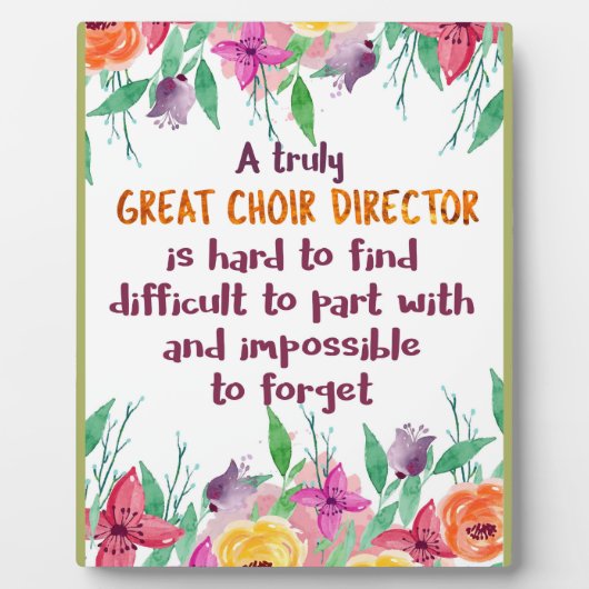Choir Director Chorus lerares Appreciation Gift Fotoplaat (Voorkant)