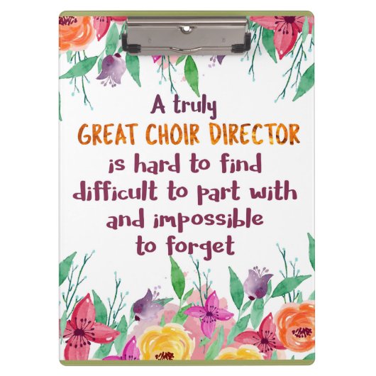 Choir Director Chorus lerares Appreciation Gift Klembord (Voorkant)