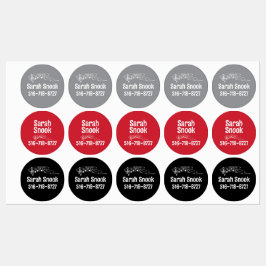 Choir Red, Gray, Black, White Customizable Iron-On Labels