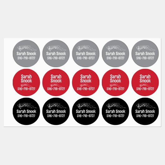Choir Red, Gray, Black, White Customizable Iron-On Labels (Vel)