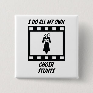 Choir Stunts Vierkante Button 5,1 Cm