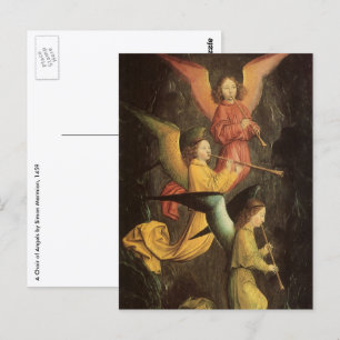Choir van Angels door Simon Marmion, renaissance A Briefkaart