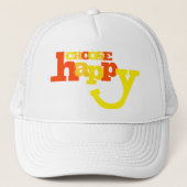 Choisir un casquette graphique jaune orange heureu (Devant)