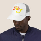 Choisir un casquette graphique jaune orange heureu (En situation)