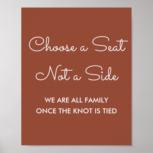 Choisir un siège en terre cuite Poster Mariage (Devant)