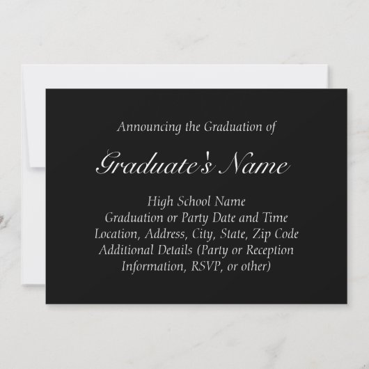 Choisir une invitation de graduation couleur (Dos)