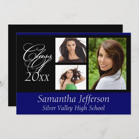 Choisir une invitation de graduation couleur (Devant / Derrière)