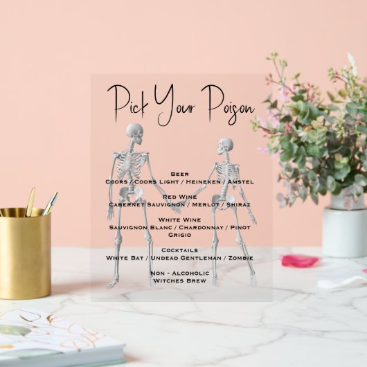 Choisir votre poison Squelette Mariage menu (Mariage)