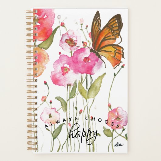 Choisissez Happy Butterfly Garden Spiral Planner (Devant)