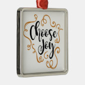 Choisissez Joie, Ornement de Noël, Carré (Droite)