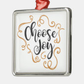 Choisissez Joie, Ornement de Noël, Carré (Gauche)