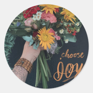 Choisissez Joie : Stickers ronds floraux