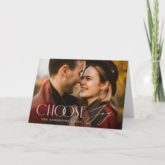 Choisissez Joy Modern Holiday Carte photo (Devant)