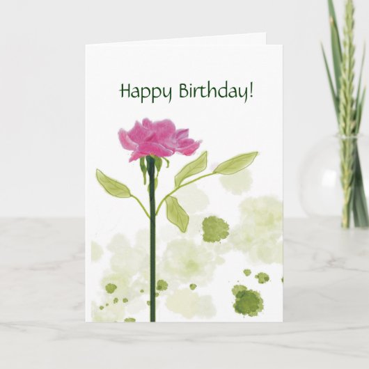 Choisissez la carte de voeux rose d'anniversaire (Devant)