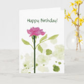 Choisissez la carte de voeux rose d'anniversaire (Fleur jaune)