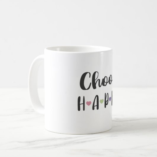 Choisissez la tasse heureuse, tasse de café de (Devant gauche)