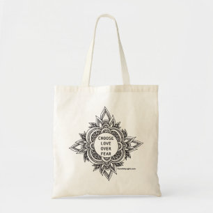 Choisissez le sac d'épicerie de mandala d'amour