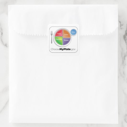 Choisissez MyPlate Sticker - Blanc (Sac)