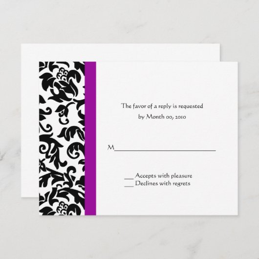 Choisissez vos propres cartes de réponse Mariage c (Devant / Derrière)