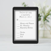 Choix de menu classique noir et blanc RSVP (Debout devant)
