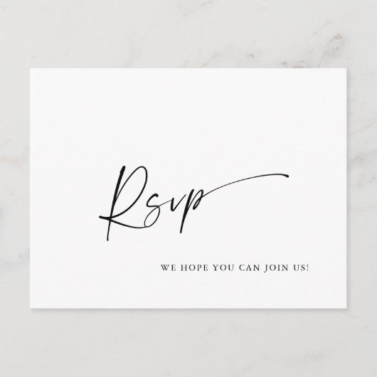 Choix de menu de calligraphie élégante pour RSVP d (Devant)