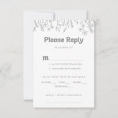 Choix de menu de mariage à fleurs sauvages grises (Devant)