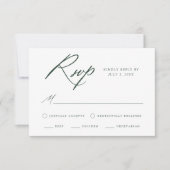 Choix de menu de mariage à la calligraphie verte é (Devant)