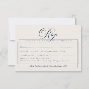 Choix de menu de mariage classique Navy Ivoire Cal