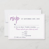 Choix de menu de mariage floral Fleur Violette (Devant)