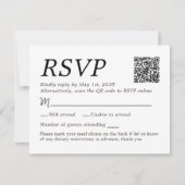 Choix de menu de réponse pour un mariage élégant p (Devant)