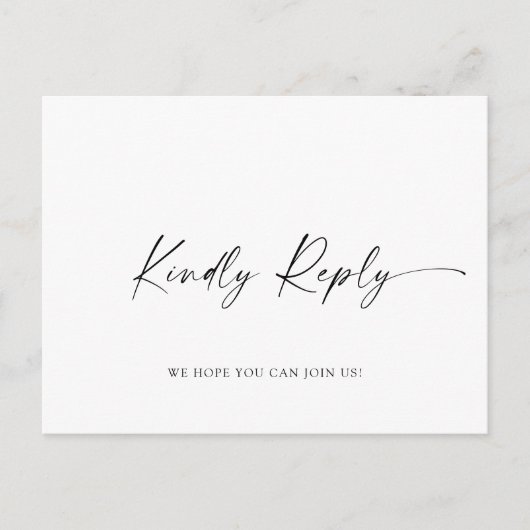 Choix de menu de RSVP de mariage en calligraphie é (Devant)