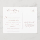 Choix de menu de RSVP élégant et idyllique en or r (Dos)