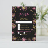 Choix de menu Hiver Flocons de neige Or et Rose (Debout devant)