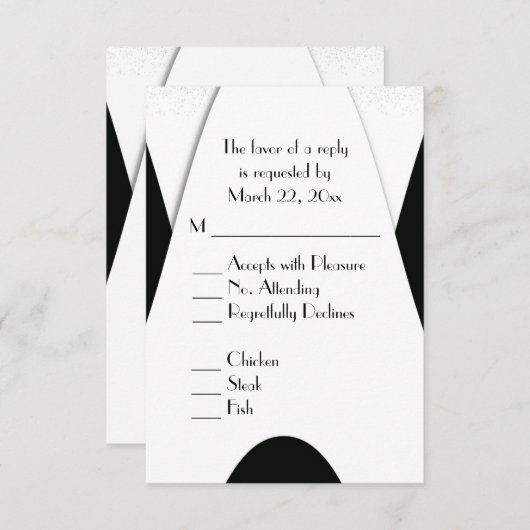 Choix de menu moderne noir et blanc (Devant / Derrière)