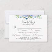 Choix de Nourriture Mariage Réponse Hydrangea Bleu (Devant)