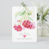 Choix de repas de mariage cartes de réponse floral (Debout devant)