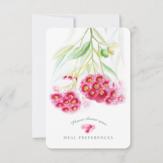 Choix de repas de mariage cartes de réponse floral (Devant)